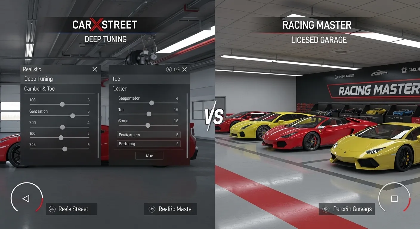 CarX Street vs Racing Master Car Customization Comparison
