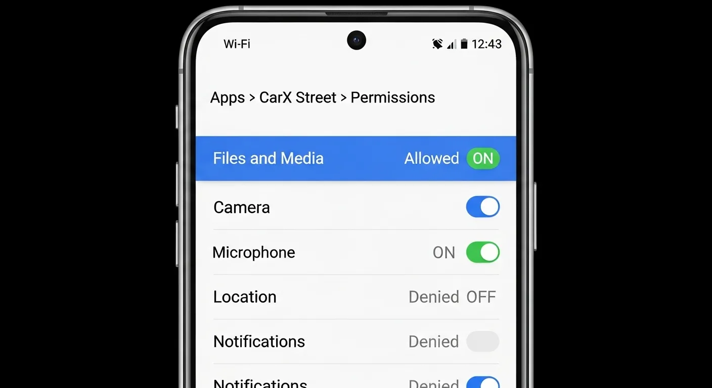CarX Street Storage Permission Settings Android 15 Fix