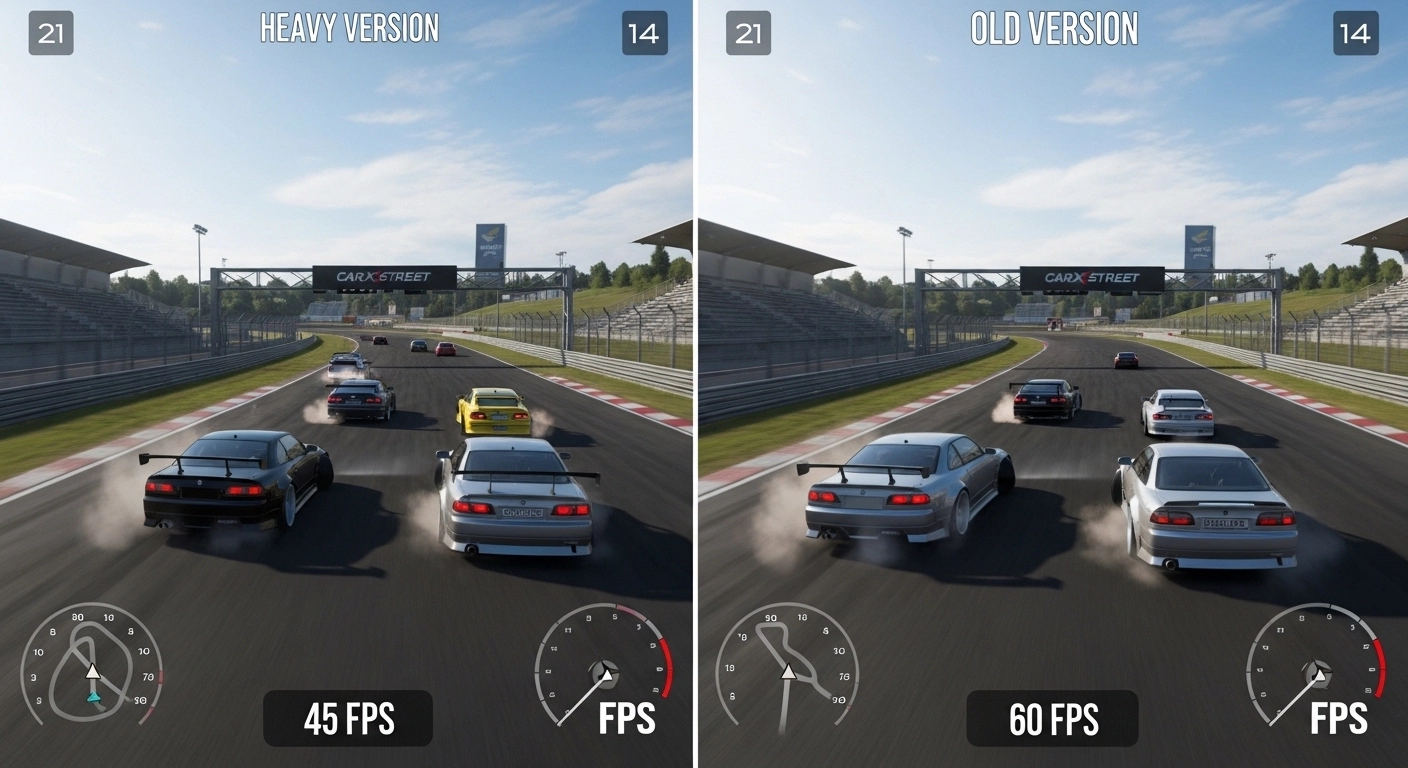 CarX Street Old vs New Version FPS Performance Comparison