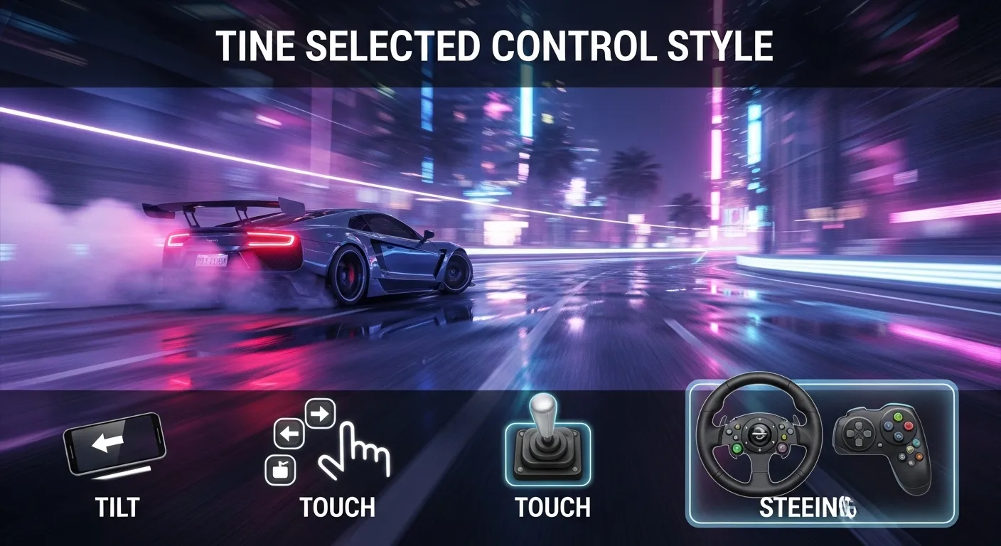 CarX Street control style selection for beginners
