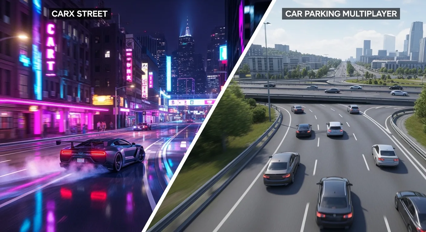 CarX Street vs Car Parking Multiplayer comparison 2026